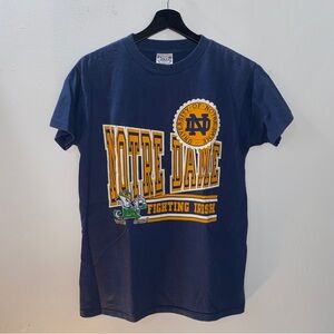 Vintage Notre Dame Fighting Irish Shirt Size Medium Single Stitch Blue